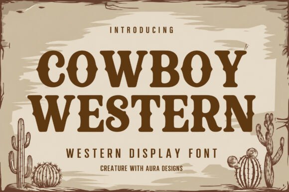 Cowboy Western: A Bold Vintage Display Font for Authentic Designs