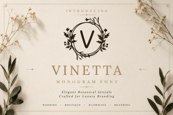 Explore Vinetta Monogram: Elegant Botanical Typography