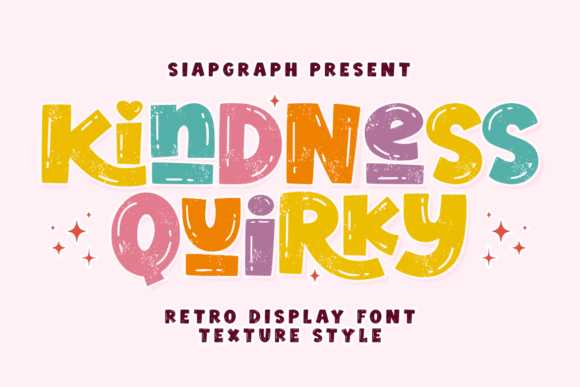 Kindness Quirky Texture: A Playful Retro Font for Creative Projects