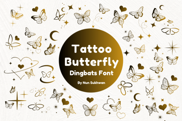 Tattoo Butterfly: A Sketchy Dingbats Font for Creative Projects