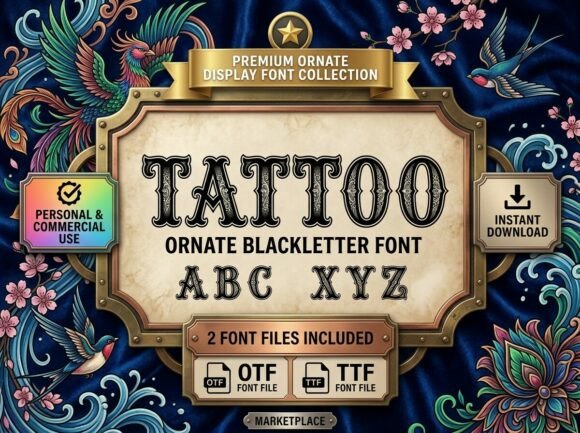 Tattoo: Commanding Respect with Ornate Blackletter